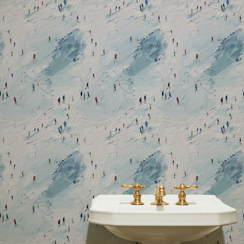 White Background Wallpaper Abstract Mountain Wall Mural