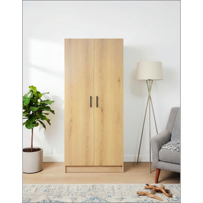 Armoire de rangement polyvalente en chêne Modex avec tablettes réglables et portes à fermeture douce pour une organisation polyvalente