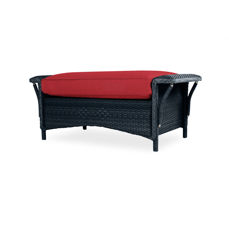 Nantucket Outdoor Ottoman, Sailcloth Seagull, Ebony