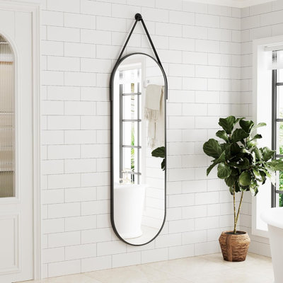 Miroir pleine grandeur, miroir mural ovale, miroirs de porte 48 po x 16 po pleine longueur
