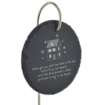 Braniyah Slate Circle Christmas Grave Marker Memorial Plaque