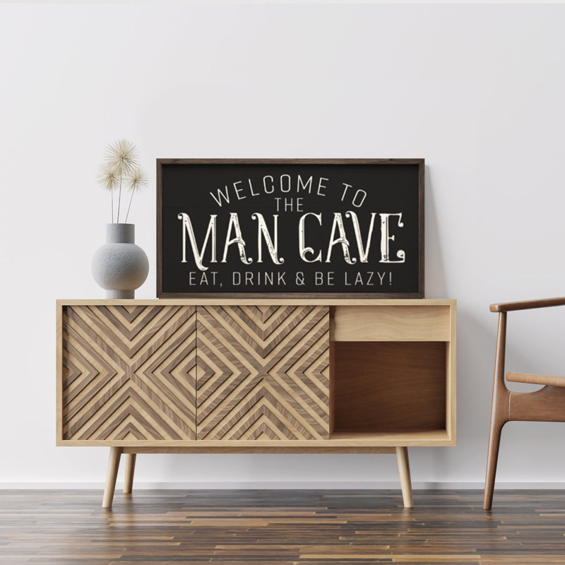 Man Cave, Black, H 12 po x l 24 po
