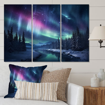 Northern Lights III sur toile, reproduction de 3 pièces