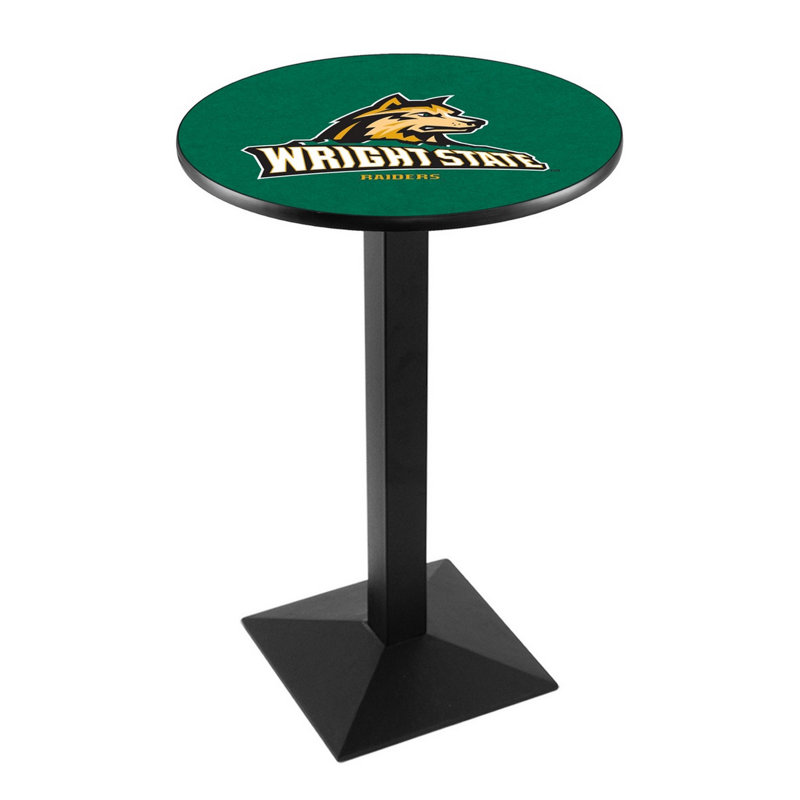 Round Metal Base Dining Table, Black Wrinkle, Wright State University