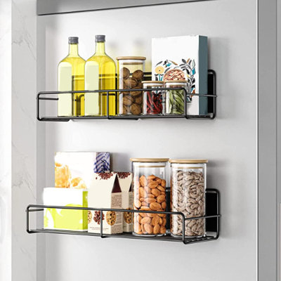 Hanging Magnetic Kitchen Organization Spice Rack for Storing Spice Jars and Seasoning Bottles