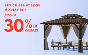structures et spas d'extérieur en solde