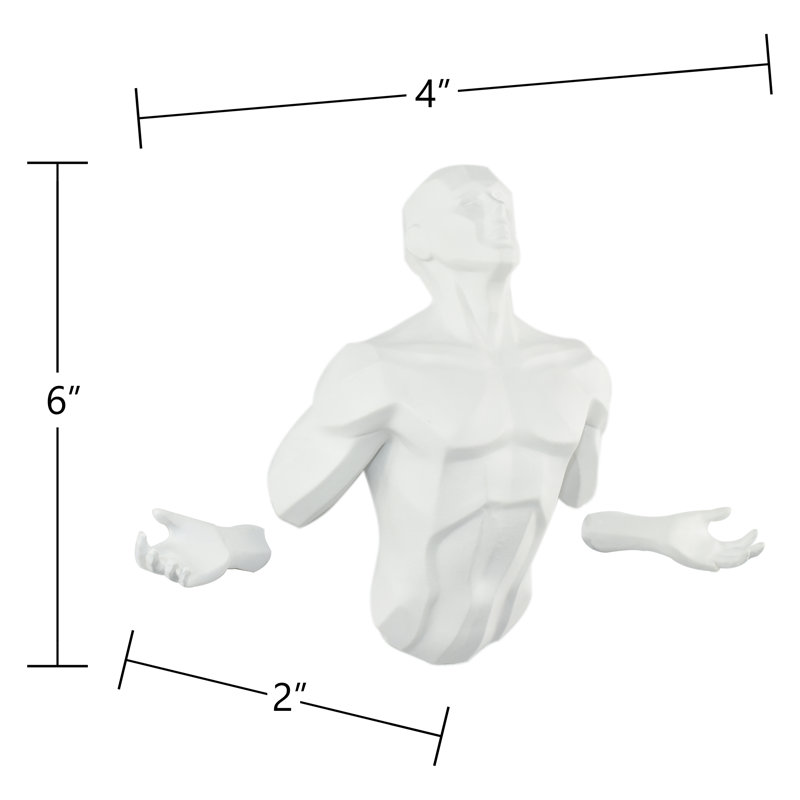 Adam & Friends Home Decor Emerging Man Sculpture | 1-Piece, White