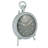 Antique White Mantel Clock With Pewter Finish And Iron Base