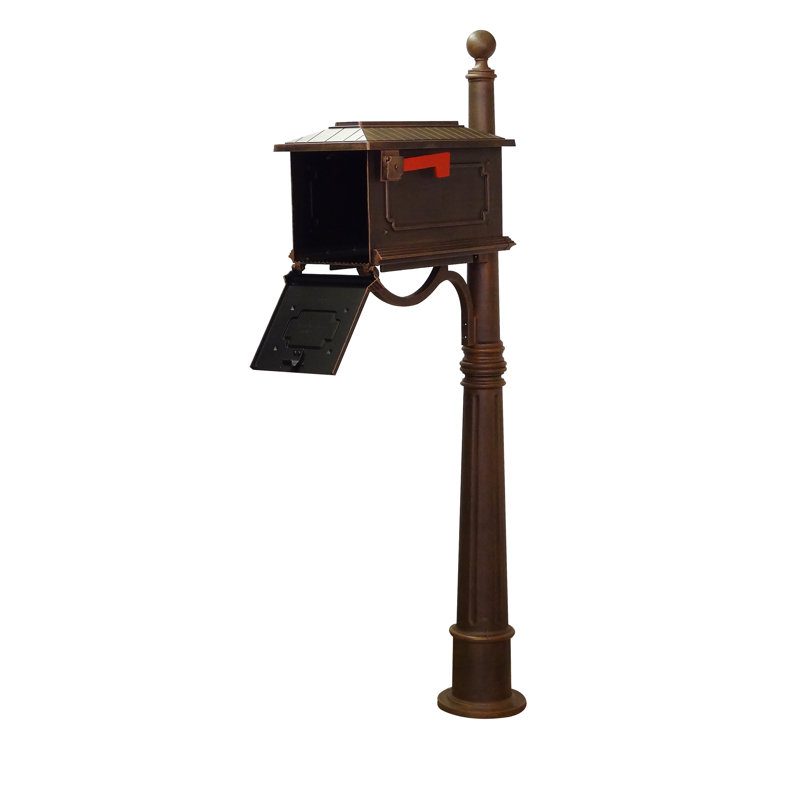 Copper Aluminum Lockable Curbside Mailbox with Post