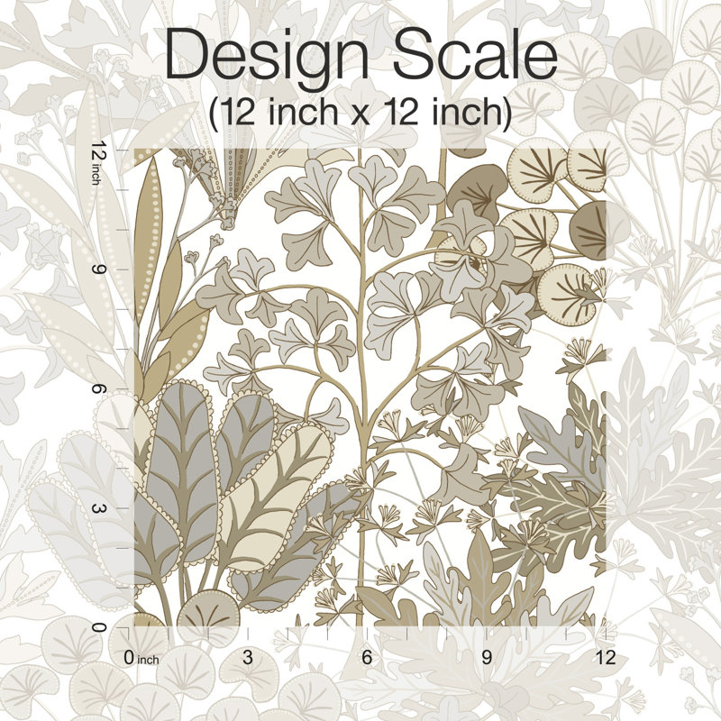 Floral Wallpaper Roll, Neutral