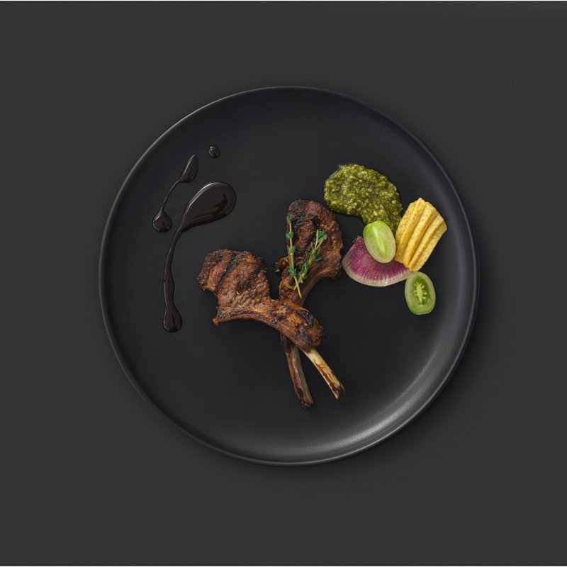 Matte Black Ceramic 18-Piece Dinnerware Set for 6
