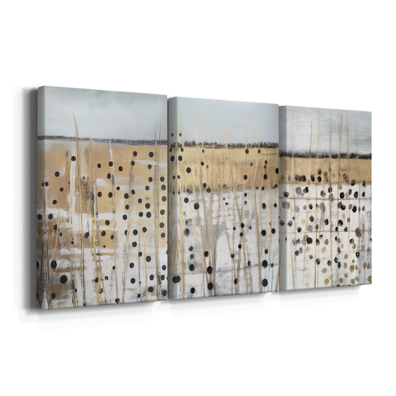 ABSTRACT Series CMXV - Toile tendue sur mesure - 3 pièces, H 12 po x l 24 po