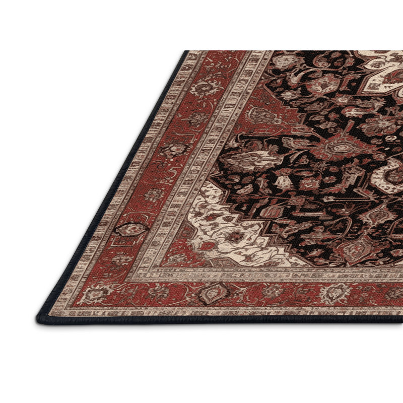 Machine Washable Persian Brown Area Rug, Rectangle 2' x 3'