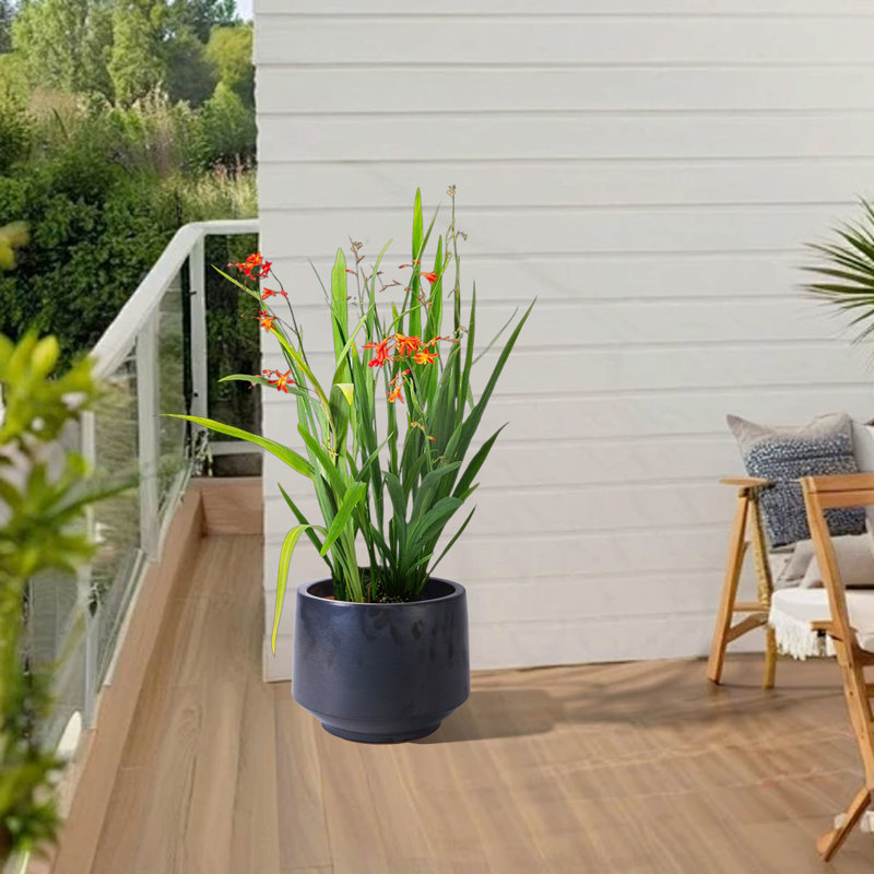 3 pots de fleurs en céramique gris antique pour patio, jardin ou salon, durabilité toutes saisons, racines de plantes de drainage, pots de fleurs de base de 14,67 po x gris, pièce, rebord de fenêtre de conception moderne,