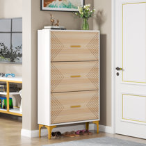 FUFU&GAGA 70.9-in H 8 Tier 14 Pair White Wood Shoe Cabinet in the Shoe  Storage department at