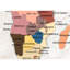 World Map: Stony Oceans - Wrapped Canvas Print-1083707144