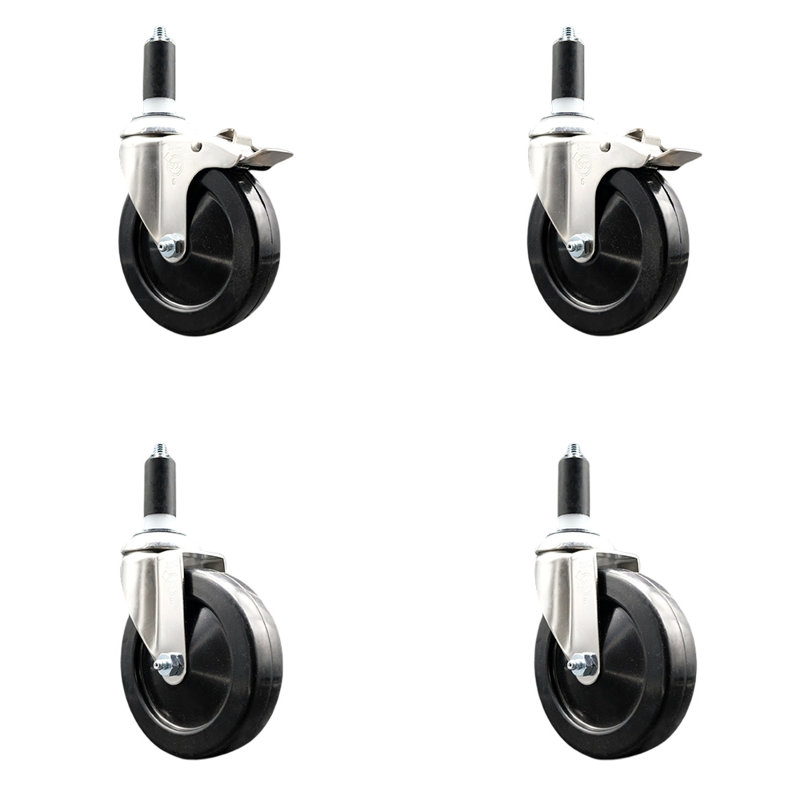 Roulettes pivotantes, H 5 po x l 5 po