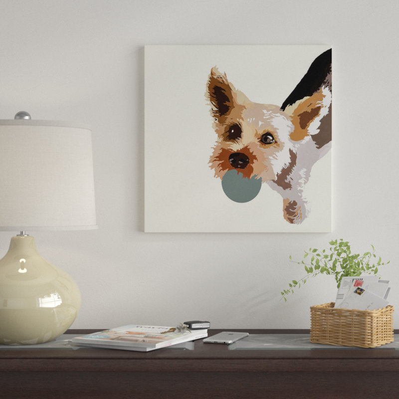 «Rex On Cream» par Julie Ahmad, impression sur toile tendue, H 12 po x l 12 po x P 0,75 po, Toile tendue, Pas de tapis