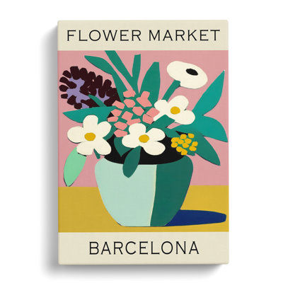 Barcelona Flower Market Exhibition No.3 - Wrapped Canvas