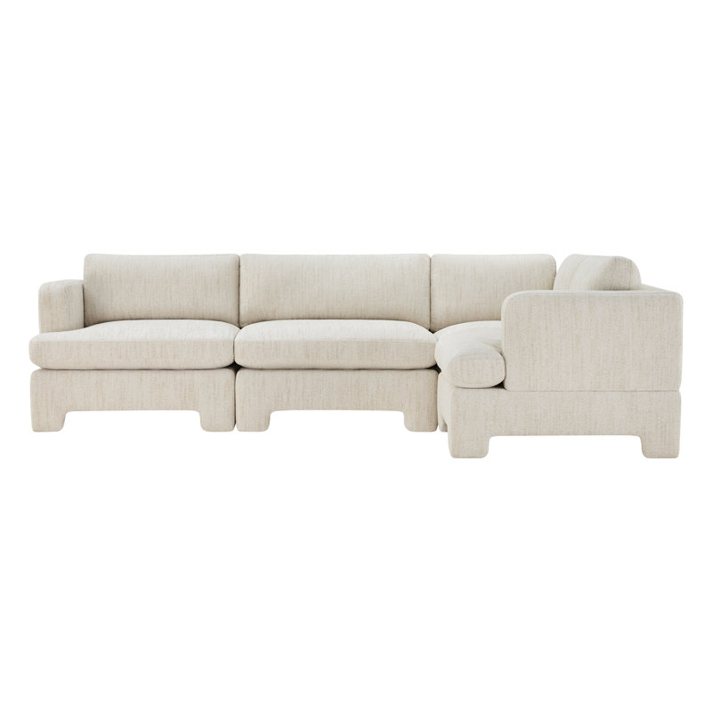 Canapé modulaire rembourré jolie 4 pièces Jolie, Boucle texturée naturelle moelleuse
