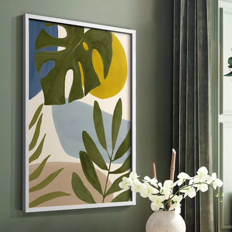 Tropica Tumble I, reproduction encadrée - bois massif, Blanc, H 14 po x l 11 po