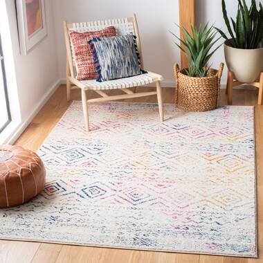 Archie-Lee Kivett Aqua/Orange/Pink Indoor/Outdoor Washable Area Rug Dakota Fields Rug Size: Rectangle 5' x 7