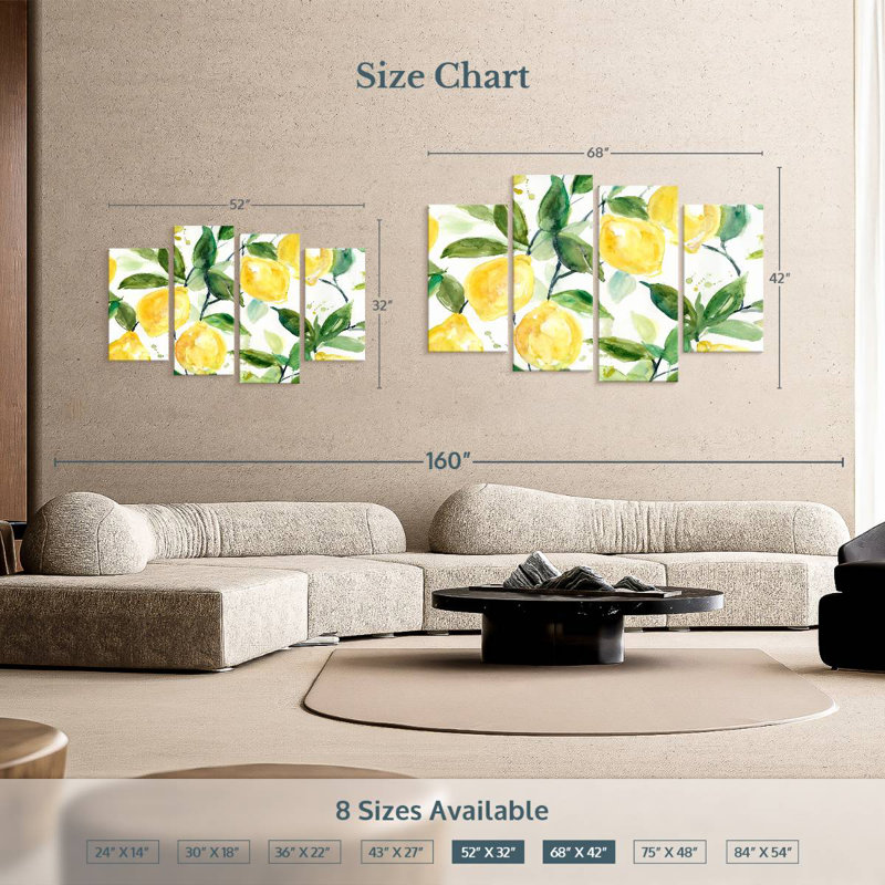 Branches de citron Yarlin, H 32 po x l 52 po
