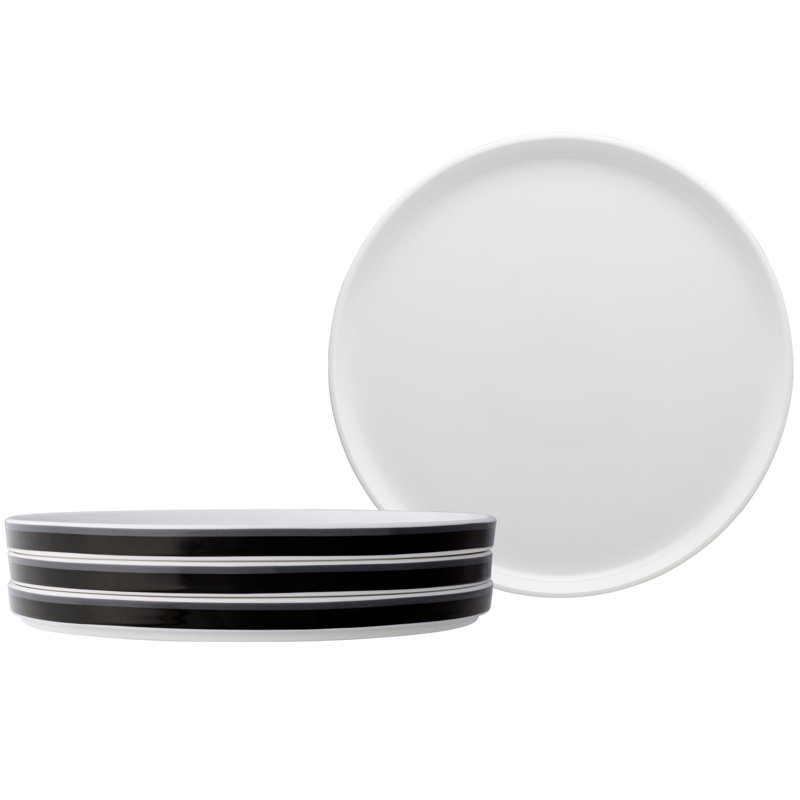 Noritake Colorstax Stripe Dinner Plates, 9 3/4", Black
