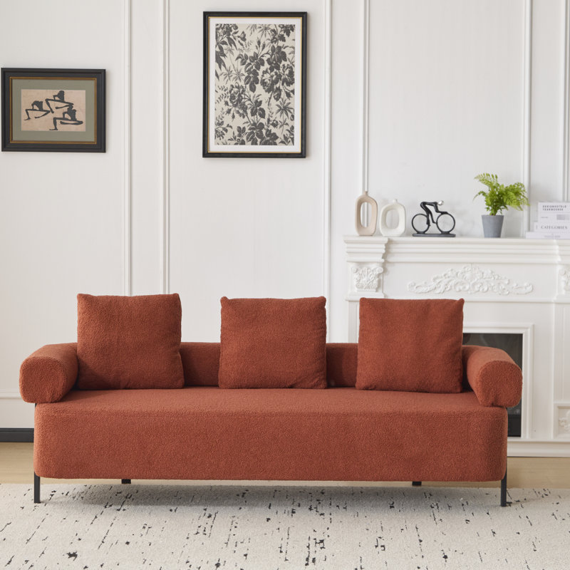 78 "3 orange avec 3 coussins, pour le salon, la chambre à coucher, un appartement - qualité 78 pouces, 3 coussins confortables et polyvalents
