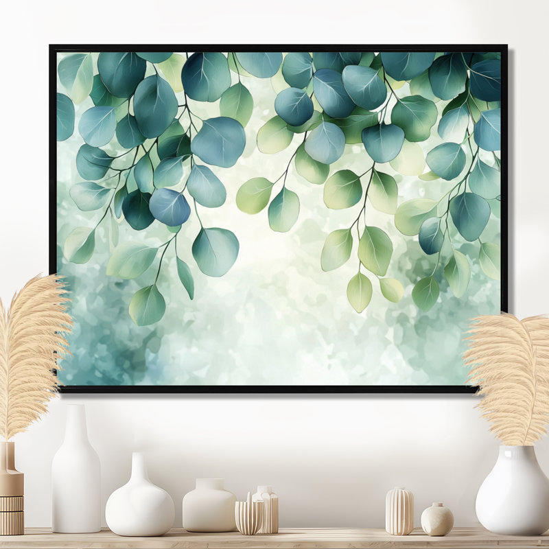 Iole Eucalyptus Leaves Dance Of The Foliage II - feuilles, art mural, H 34 po x l 44 po, Noir, noir, noir, noir