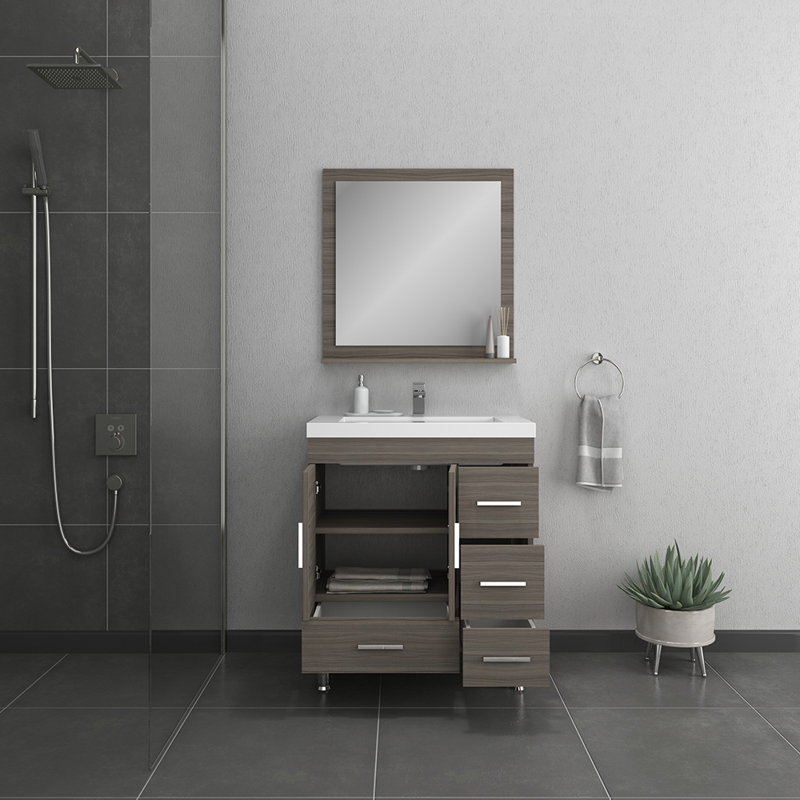 Ensemble de meuble-lavabo simple 30 po Roylene, Gris