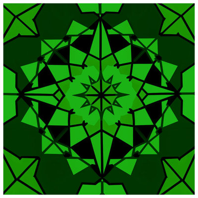 Coussins décoratifs vert à motif géométrique Kaléidoscope