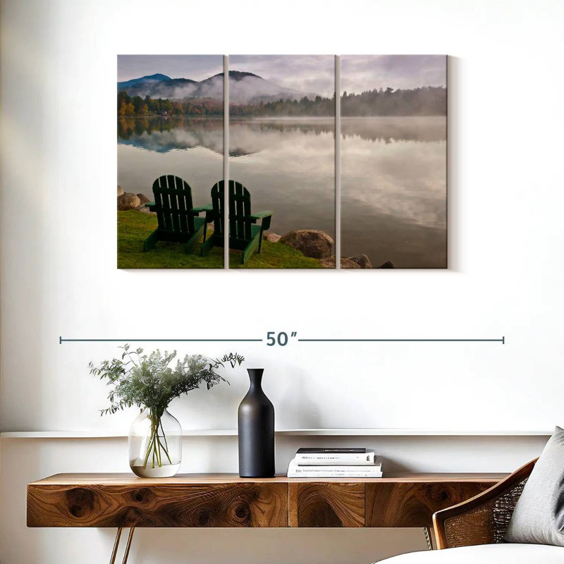 Alvord Misty Mirror Lake Morning, H 24 po x l 38 po