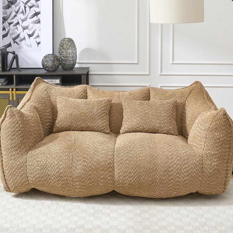 Fauteuil confortable avec détente en mousse souple pour centre commercial, Chenille brun clair