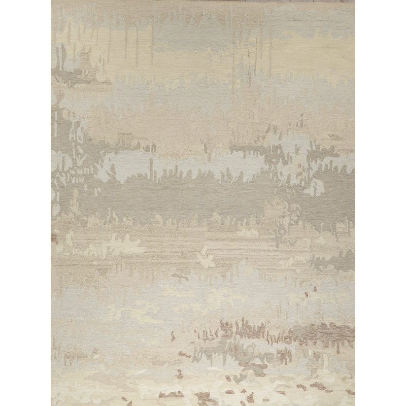Cove Hand Tufted New Zealand Wool Beige/Silver Area Rug, 8'X10'