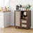 Rattan Buffet Cabinet With Adjustable Shelf, Sideboard With Drawers For Living Room, Kitchen, Entryway-1897976622