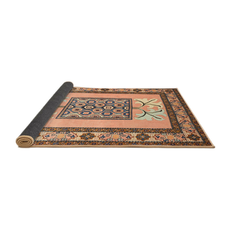Tapis traditionnel orange / brun, Rond 4 pi