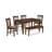  7 Piece Dining Set Consist of a Rectangle Dinner Table and 6 Kitchen Dining Chairs, 36x60 Inch, Mahogany-1258341034-1209129776