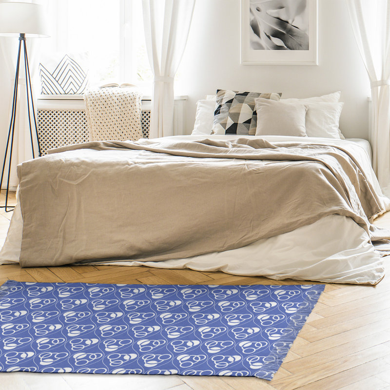 Tapis bleu vagues classic cercles, Non