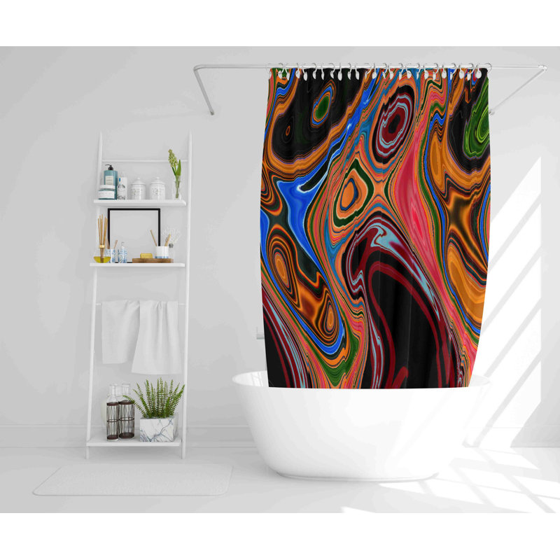 Flannigan 2 Piece Polyester Shower Curtain Set, 168cm H x 168cm W