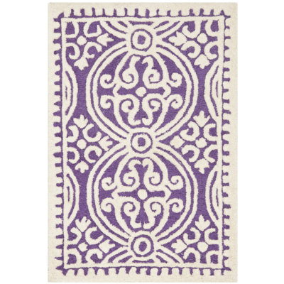 Tapis mauve en laine touffeté à la main Canace