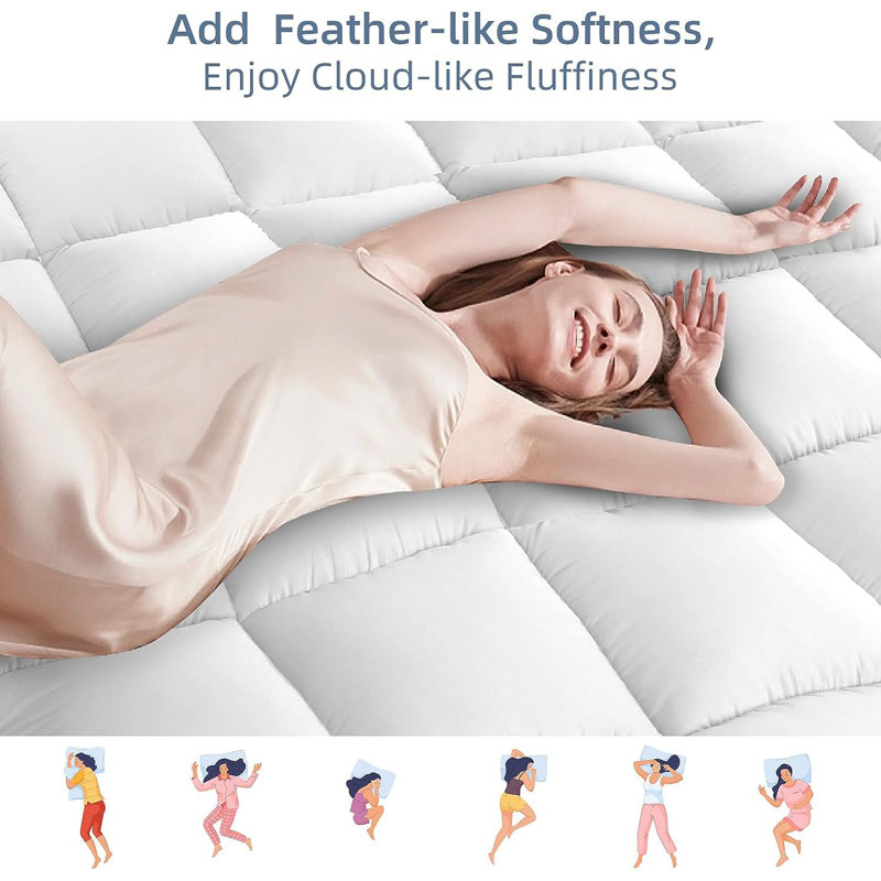 Americus 3'' Mattress Topper, White, Queen