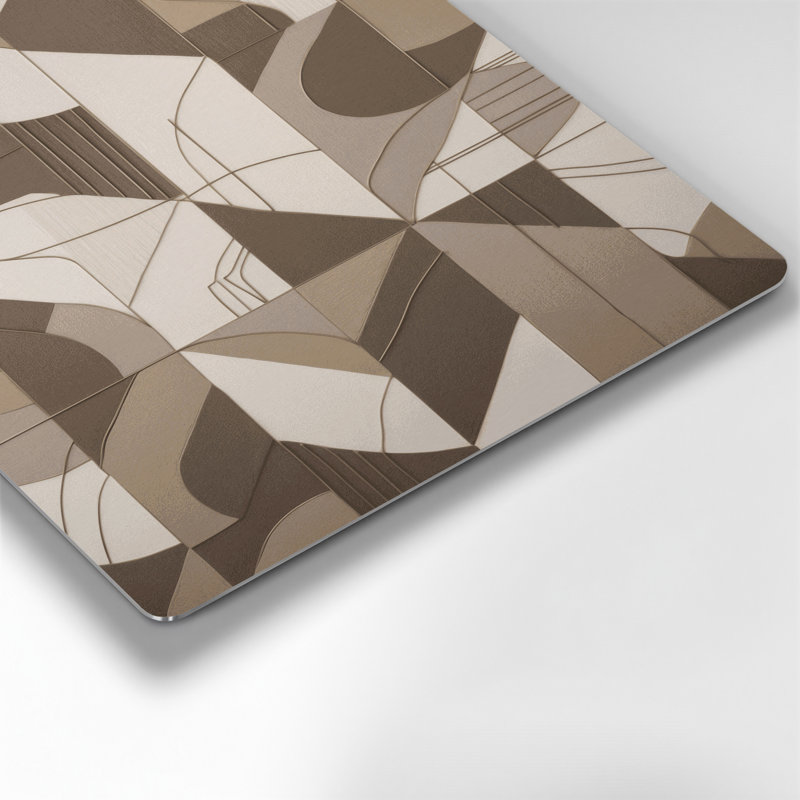 Abstrait formes 62, art mural en métal beige