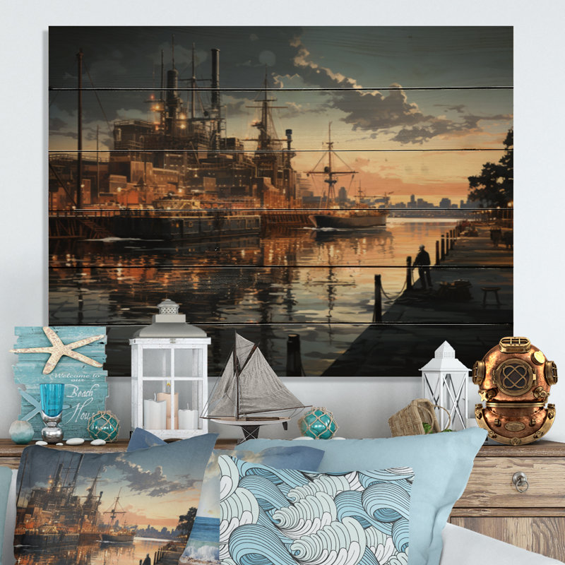 Port Industrial Elegance I sur bois, H 30 po x l 40 po x P 0,78 po