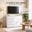 White Modern Chest of Drawers, 5 Drawer Dresser with Soft Close Door & Adjustable Shelf, Engineered Wood Storage Cabinet for Bedroom, Hallway, Living Room-508636992
