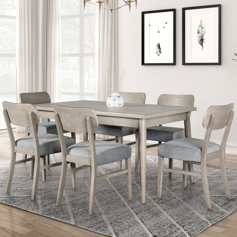Fikisha Dining Table Set, 7 Pieces: Table, 6 Chairs