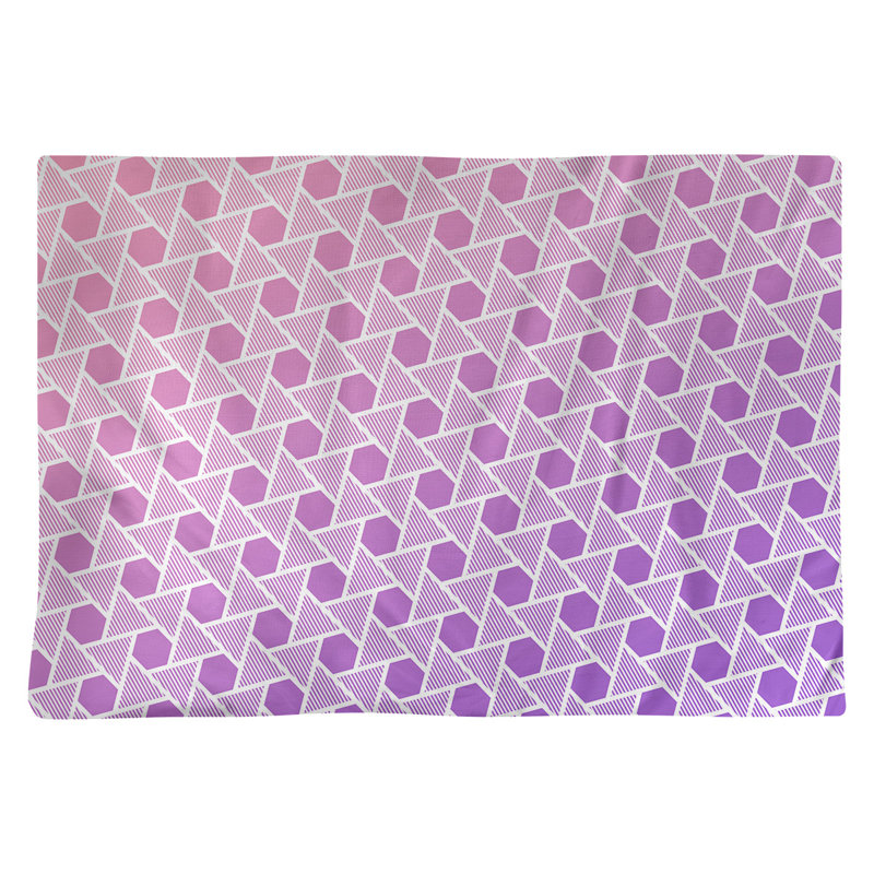 Récapitulatif de coton de 18 po hexagonals triangles, Rose / Mauve, Sergé de coton