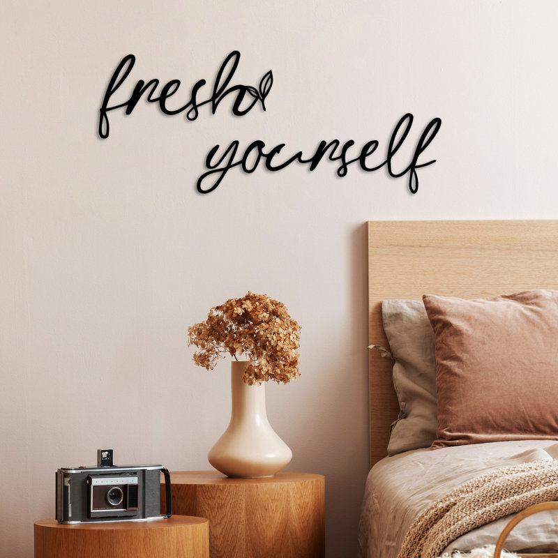 Modern Decorative Metal Wall Accessory, Black, 15.7 x 7.9 inches | 100% Metal Construction, Thickness: 0.06 inches | Lightweight Design (0.7 lbs) | Ideal for Home or Office Decor, Stylish and Durable