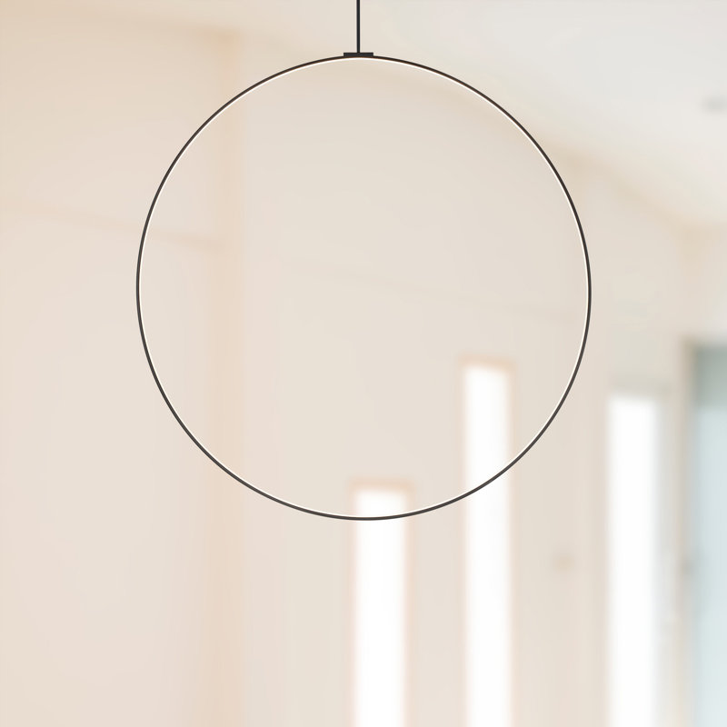 Cirque 1 - Light LED Unique/Statement Pendant, Black, 119.75" H x 72" W x 0.75" D