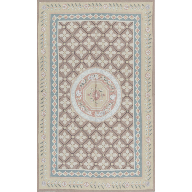 Tapis brun et doré de haute qualité noué à la main